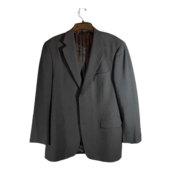 Brooks Brothers Mens Blazer 346 Stretch Gray 2 Button Wool 43L‎ - Picture 1 of 6